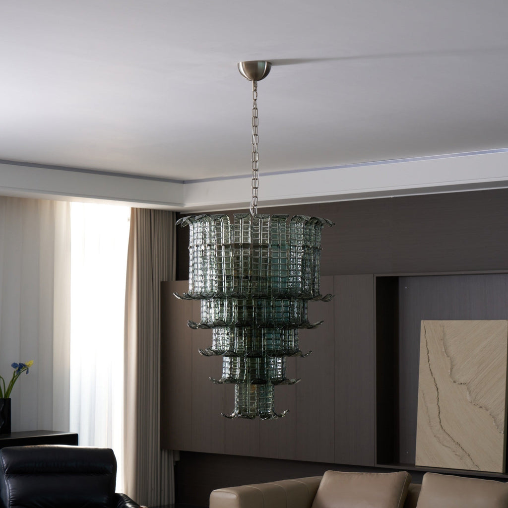 Cascade Glass Green Chandelier Glass lighting by Manor Lights