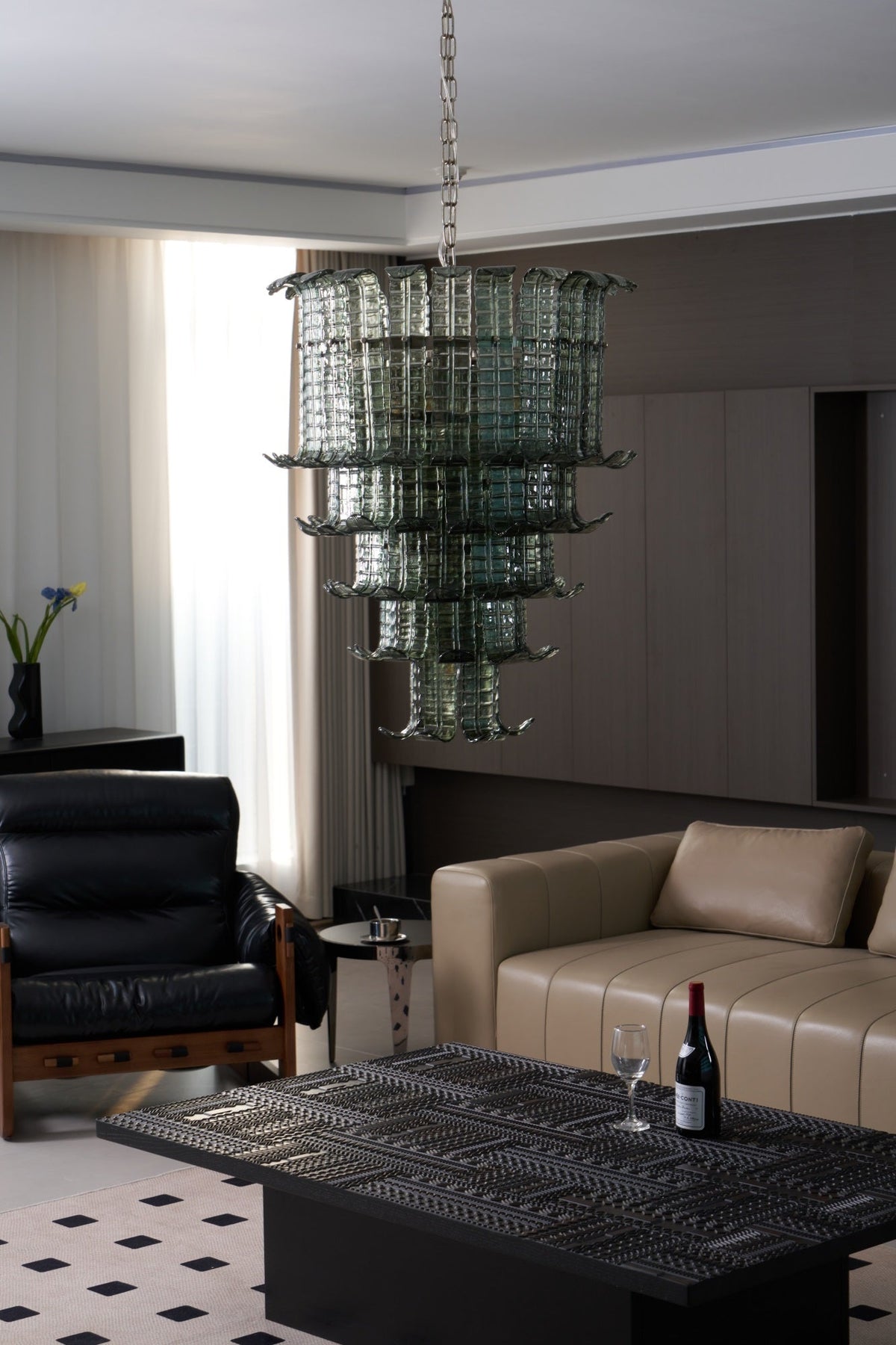 Cascade Glass Green Chandelier Glass lighting by Manor Lights