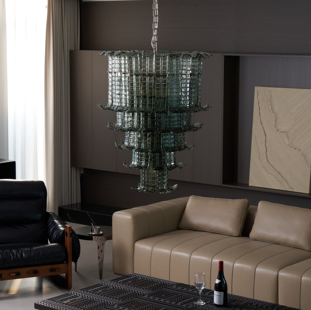 Cascade Glass Green Chandelier Glass lighting by Manor Lights