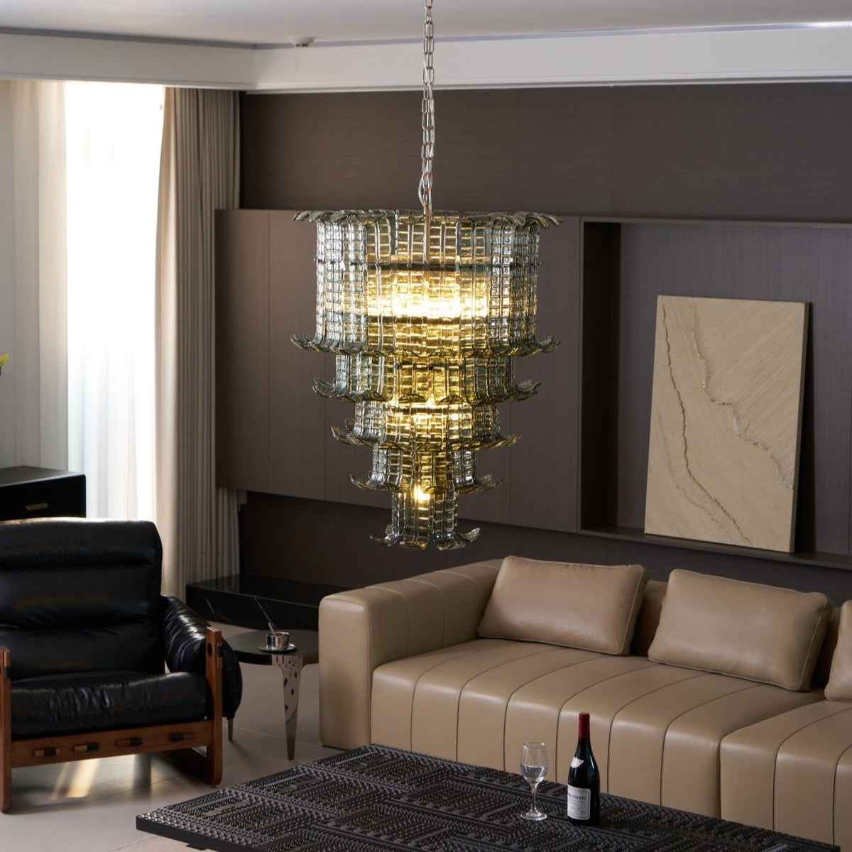 Cascade Glass Green Chandelier Glass lighting by Manor Lights