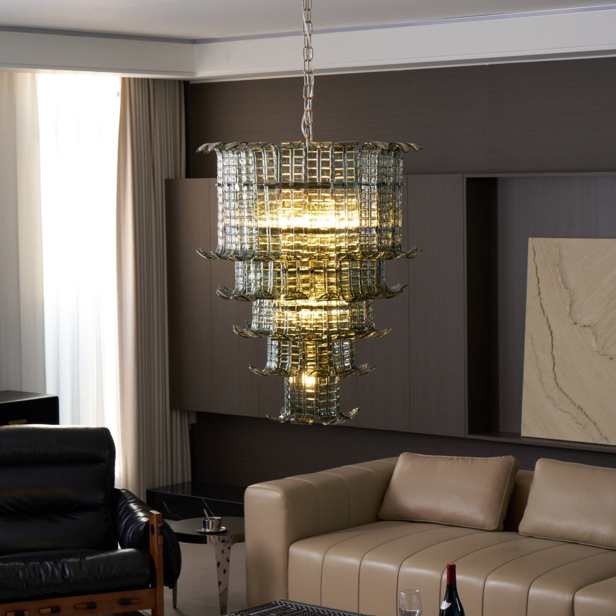Cascade Glass Green Chandelier Glass lighting by Manor Lights