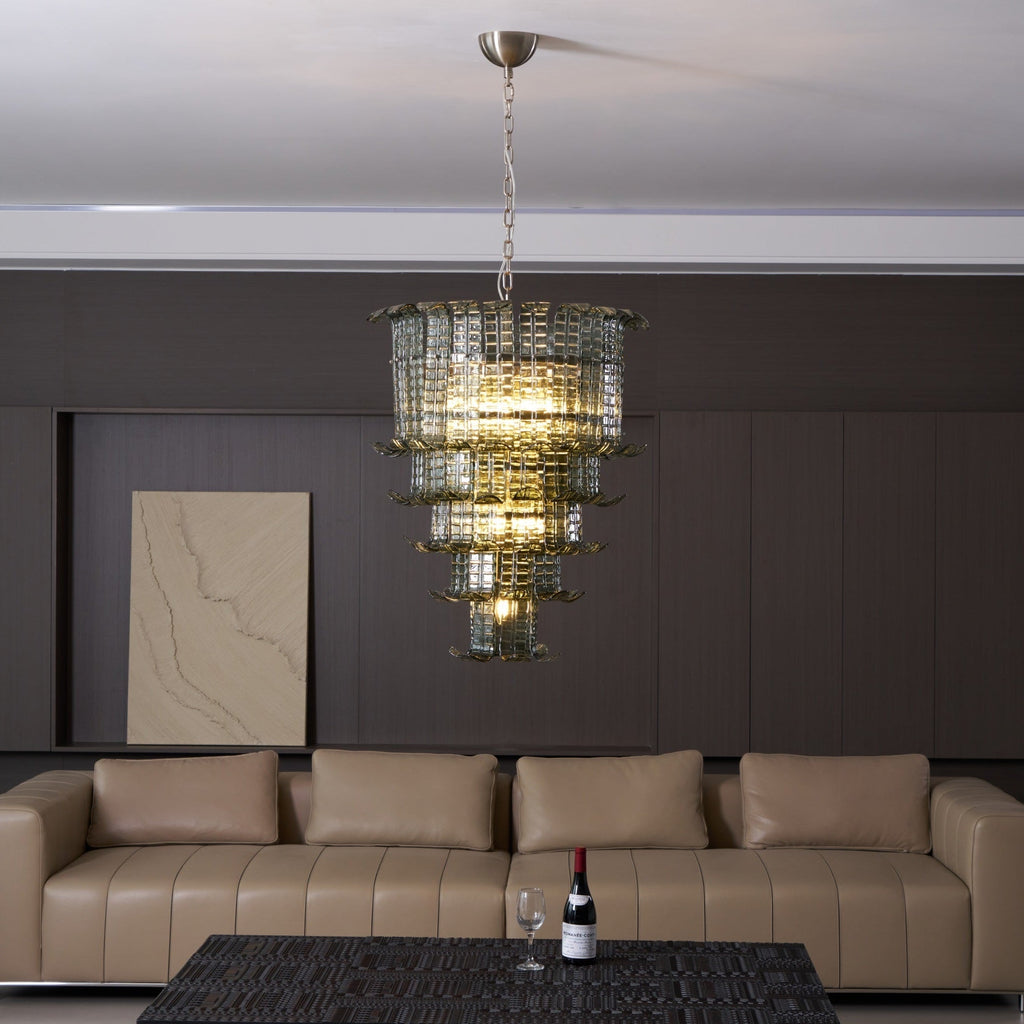 Cascade Glass Green Chandelier Glass lighting by Manor Lights