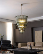 Cascade Glass Green Chandelier Glass lighting by Manor Lights