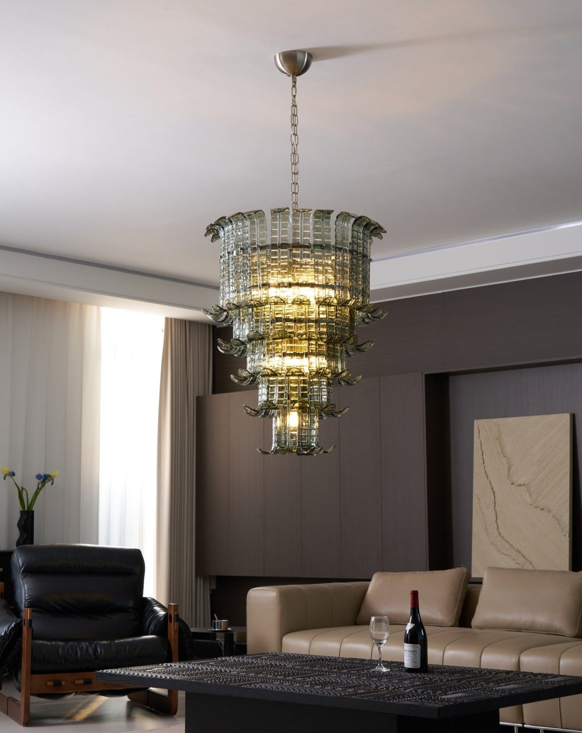 Cascade Glass Green Chandelier Glass lighting by Manor Lights