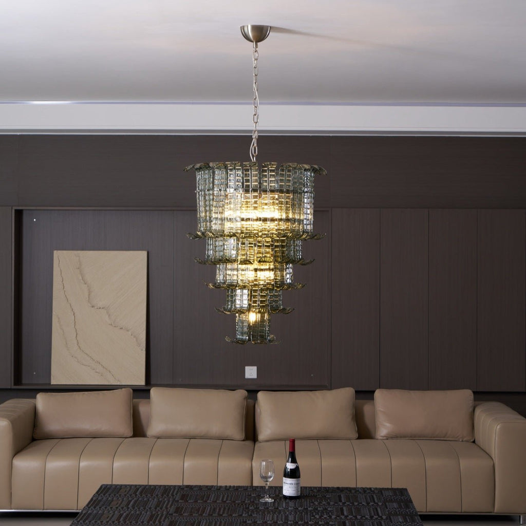 Cascade Glass Green Chandelier Glass lighting by Manor Lights