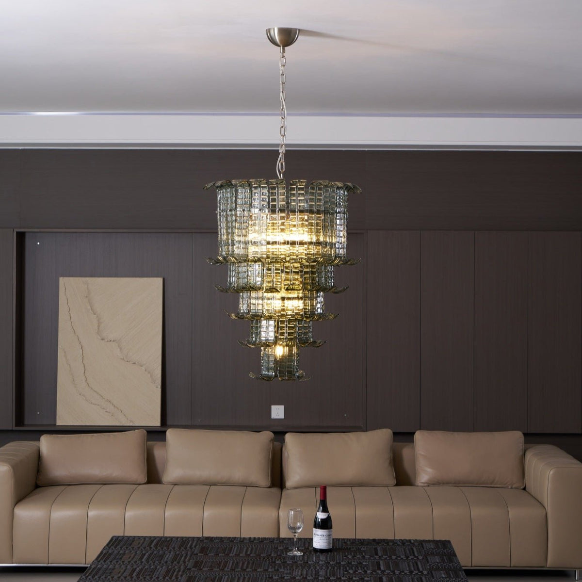 Cascade Glass Green Chandelier Glass lighting by Manor Lights