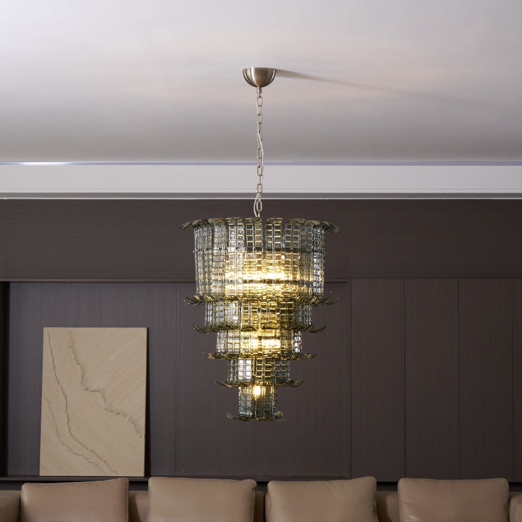 Cascade Glass Green Chandelier Glass lighting by Manor Lights
