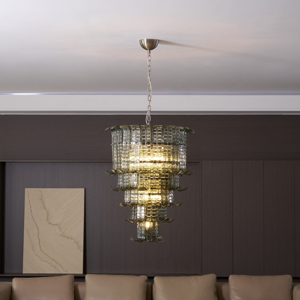 Cascade Glass Green Chandelier Glass lighting by Manor Lights
