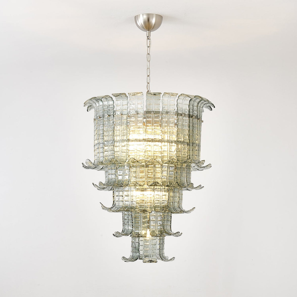 Cascade Glass Green Chandelier Glass lighting by Manor Lights