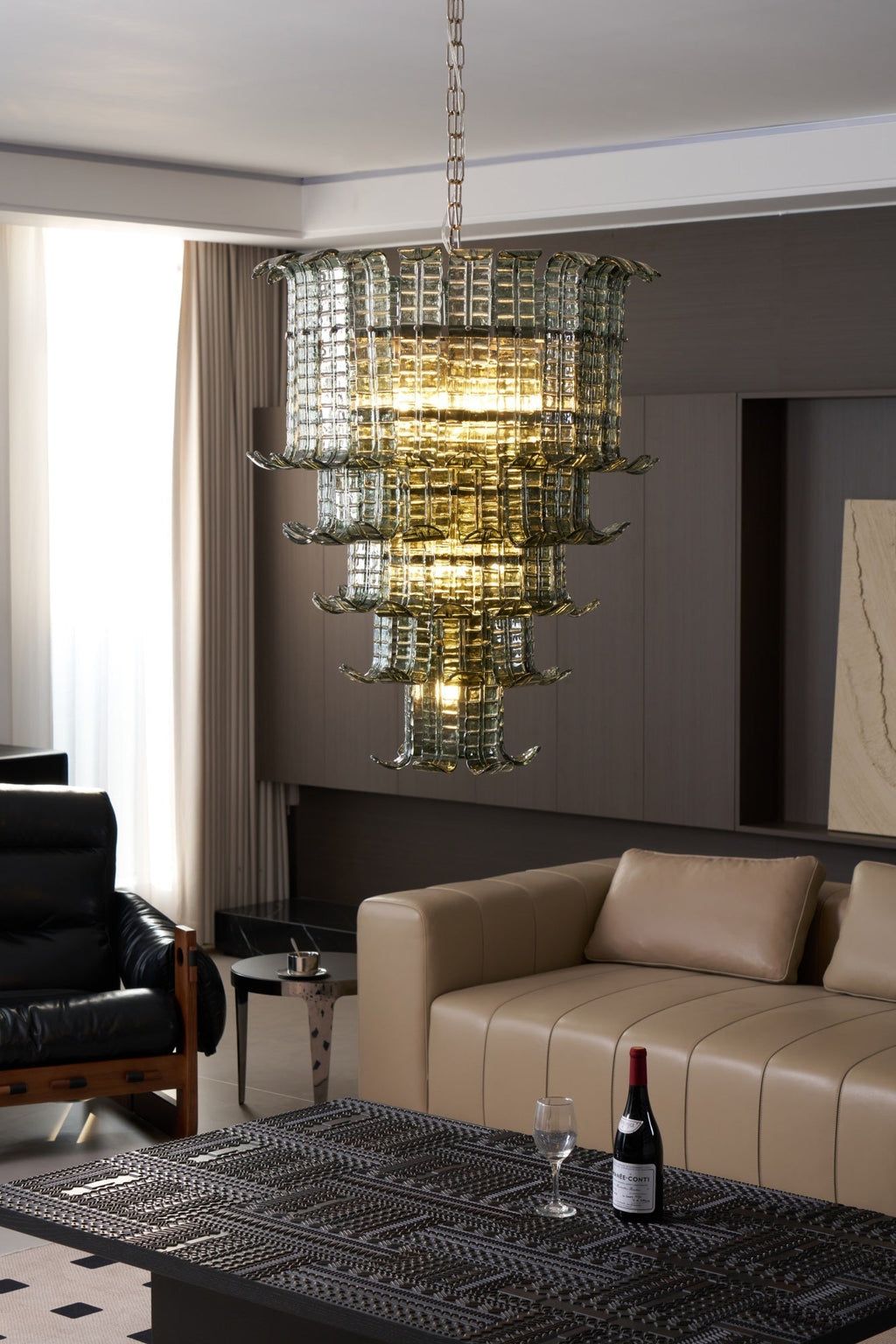 Cascade Glass Green Chandelier Glass lighting by Manor Lights