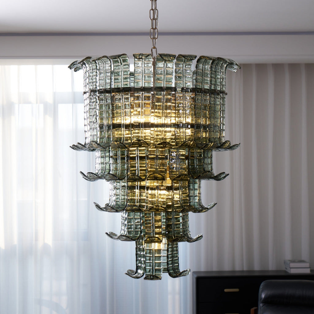 Cascade Glass Green Chandelier Glass lighting by Manor Lights