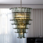 Cascade Glass Green Chandelier Glass lighting by Manor Lights