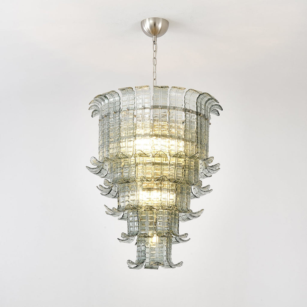 Cascade Glass Green Chandelier Glass lighting by Manor Lights