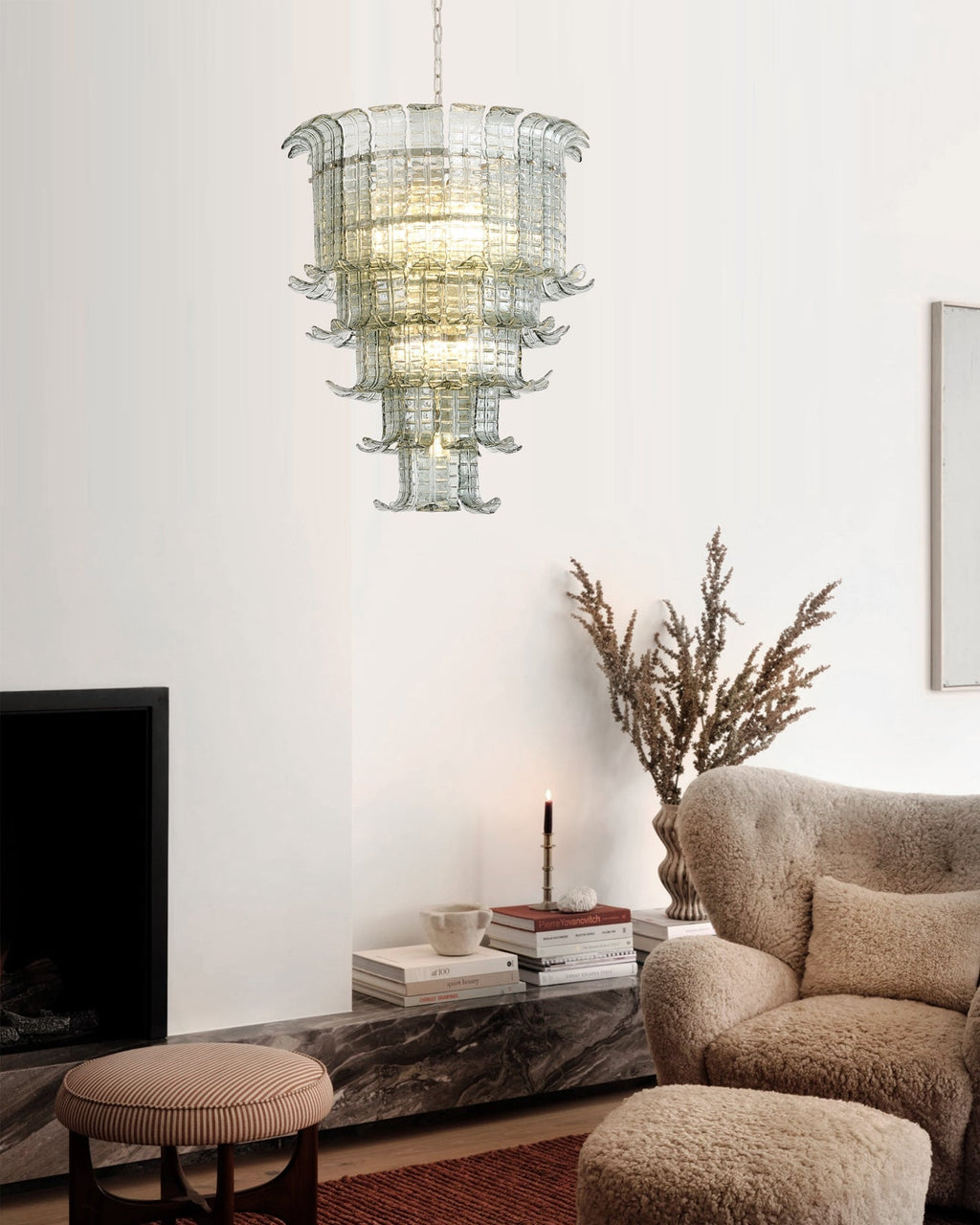 Cascade Glass Green Chandelier Glass lighting by Manor Lights