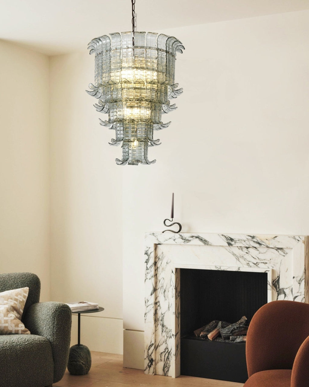 Cascade Glass Green Chandelier Glass lighting by Manor Lights