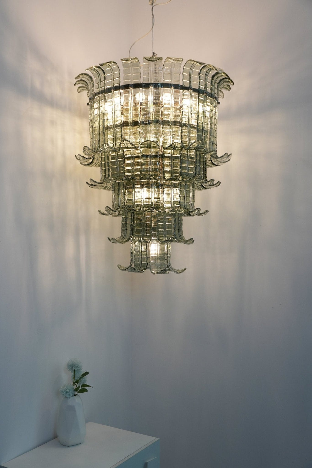 Cascade Glass Green Chandelier Glass lighting by Manor Lights