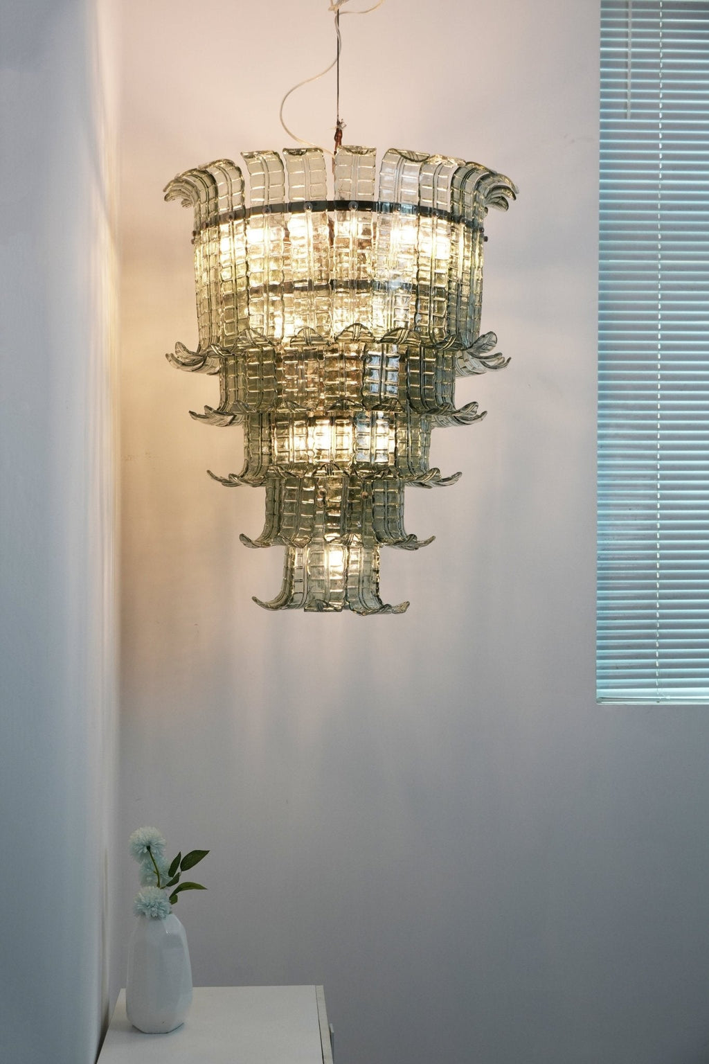 Cascade Glass Green Chandelier Glass lighting by Manor Lights