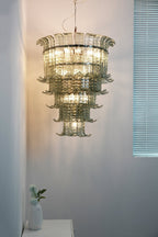 Cascade Glass Green Chandelier Glass lighting by Manor Lights