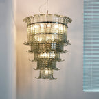 Cascade Glass Green Chandelier Glass lighting by Manor Lights