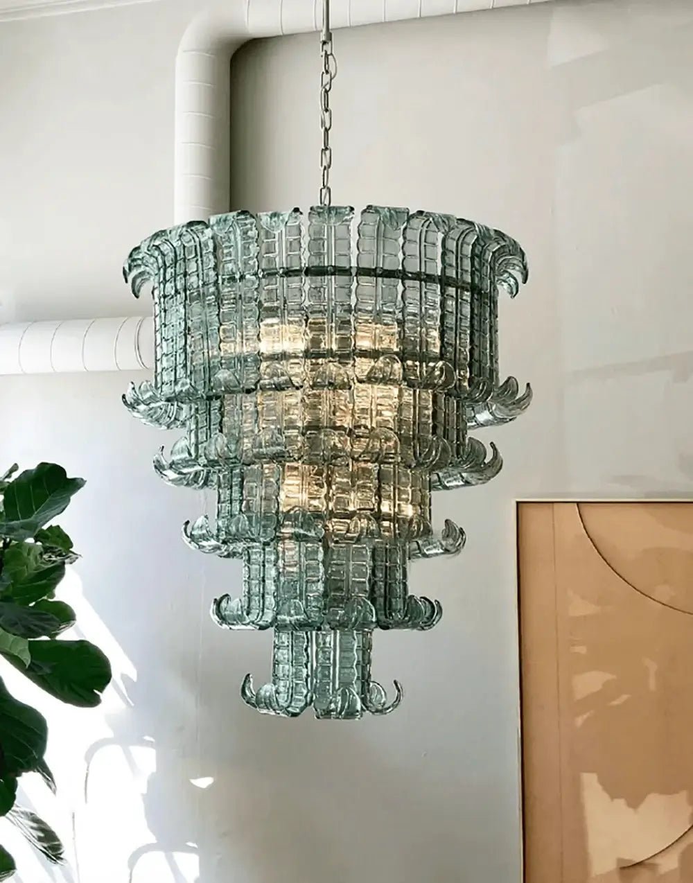 Cascade Glass Green Chandelier Glass lighting by Manor Lights
