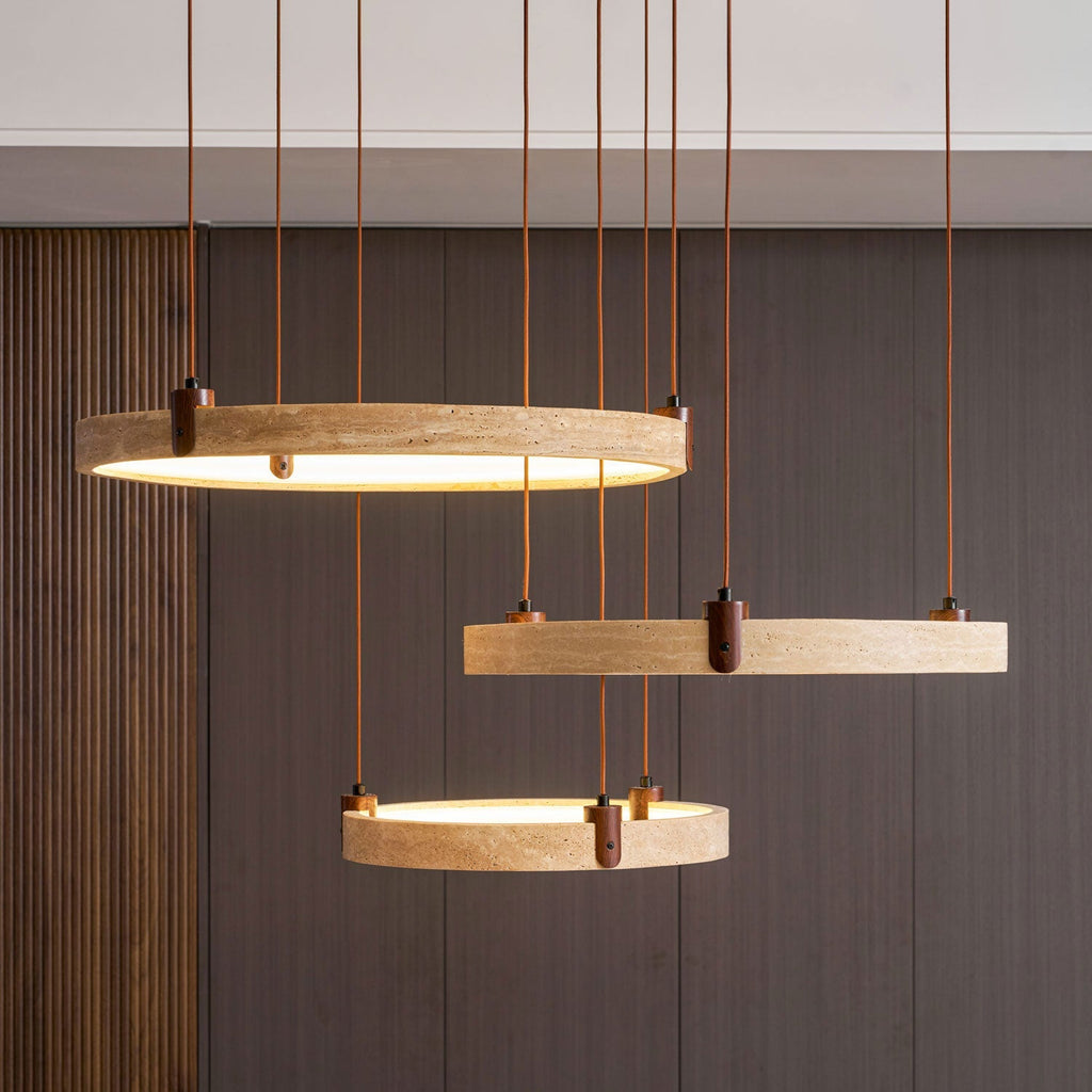 Celestial Orbit Travertine Chandelier