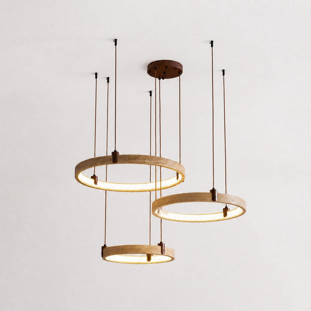 Celestial Orbit Travertine Chandelier