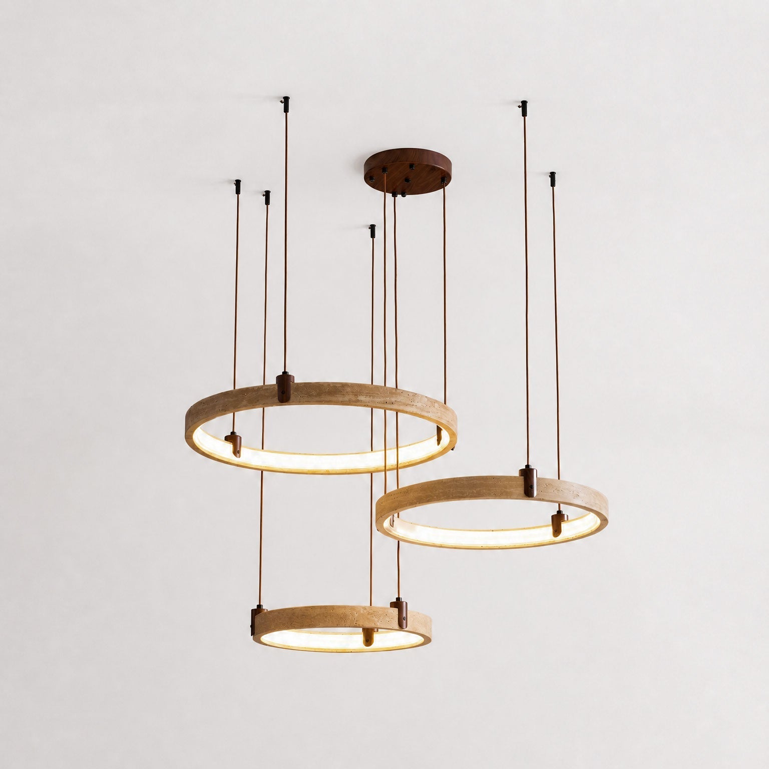 Celestial Orbit Travertine Chandelier