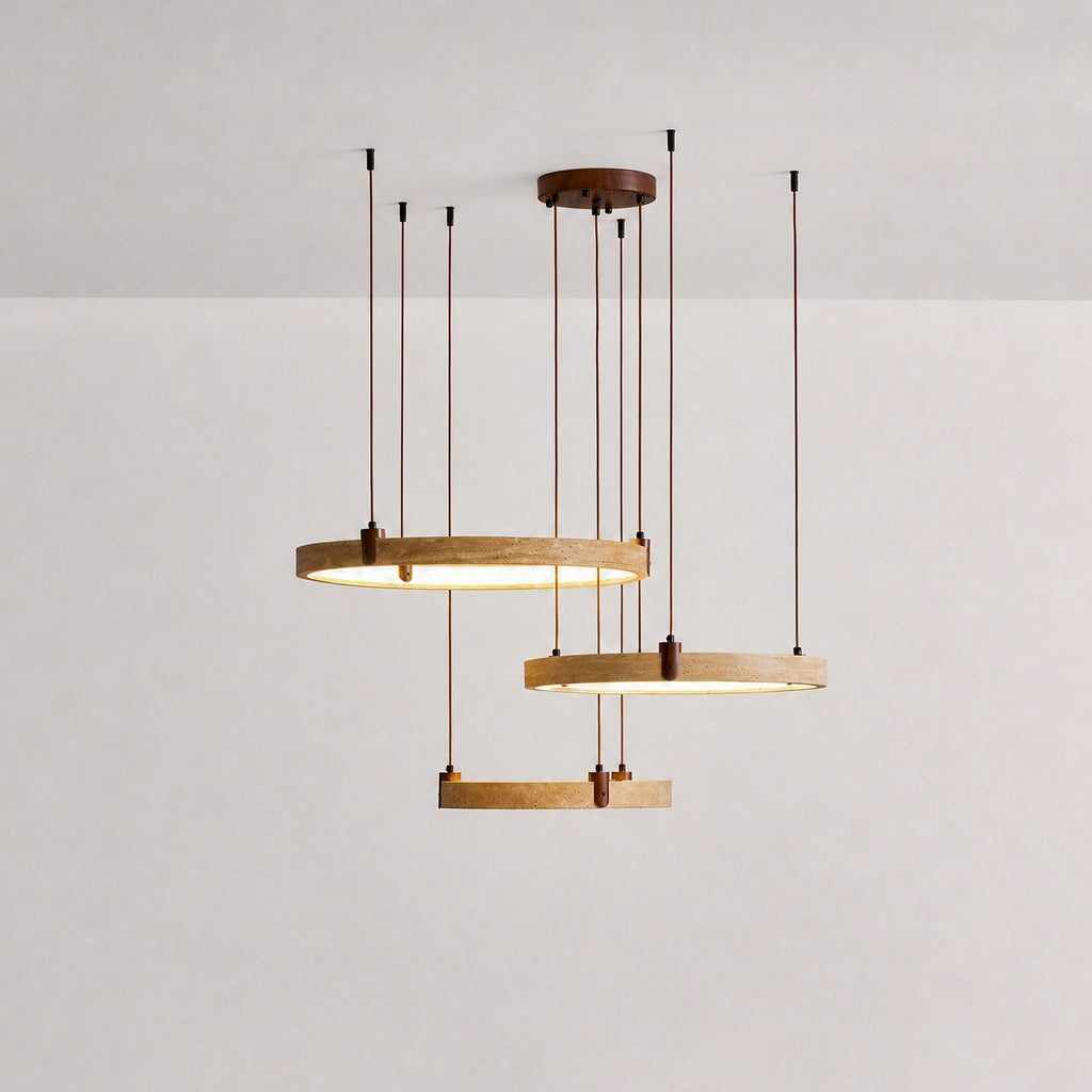 Celestial Orbit Travertine Chandelier