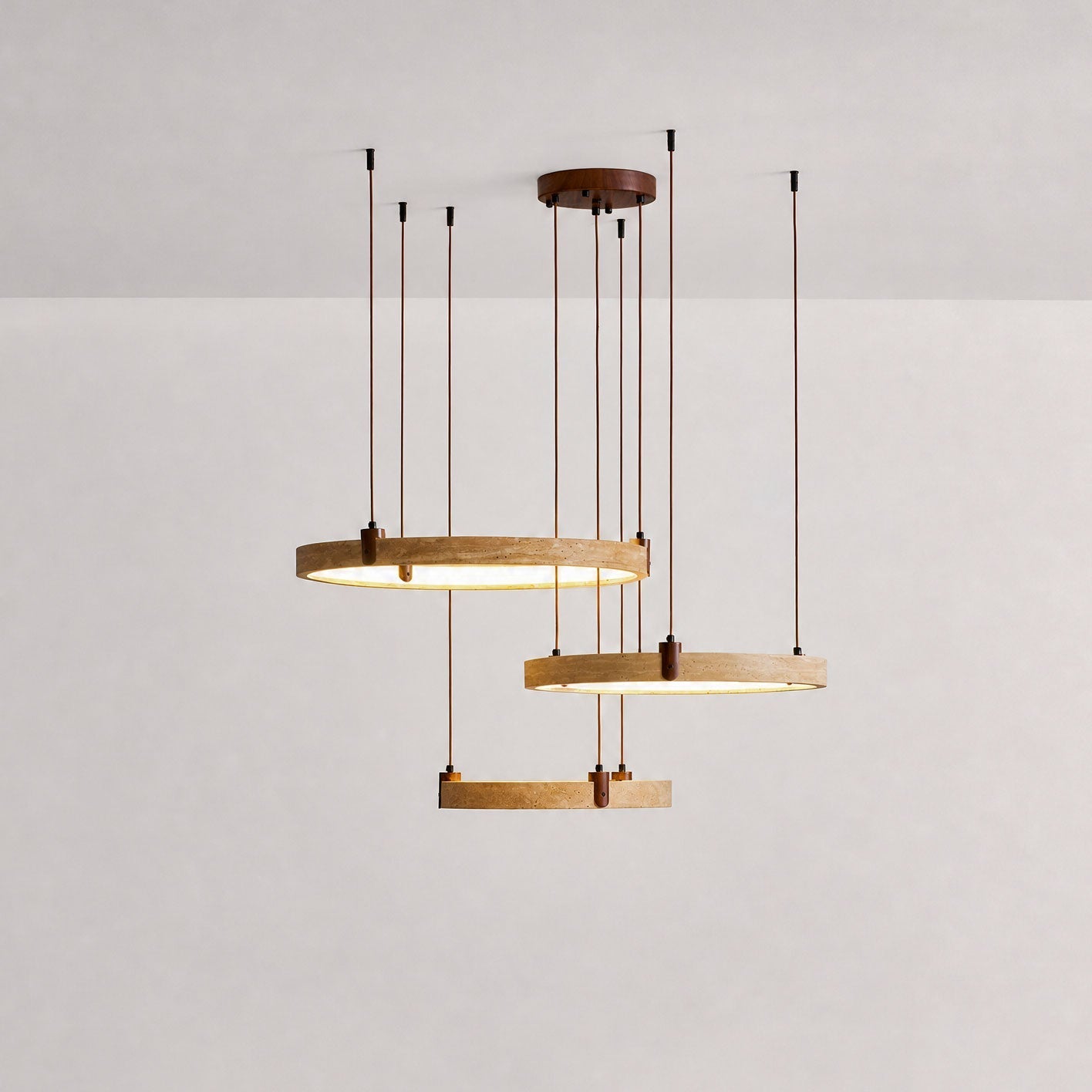 Celestial Orbit Travertine Chandelier