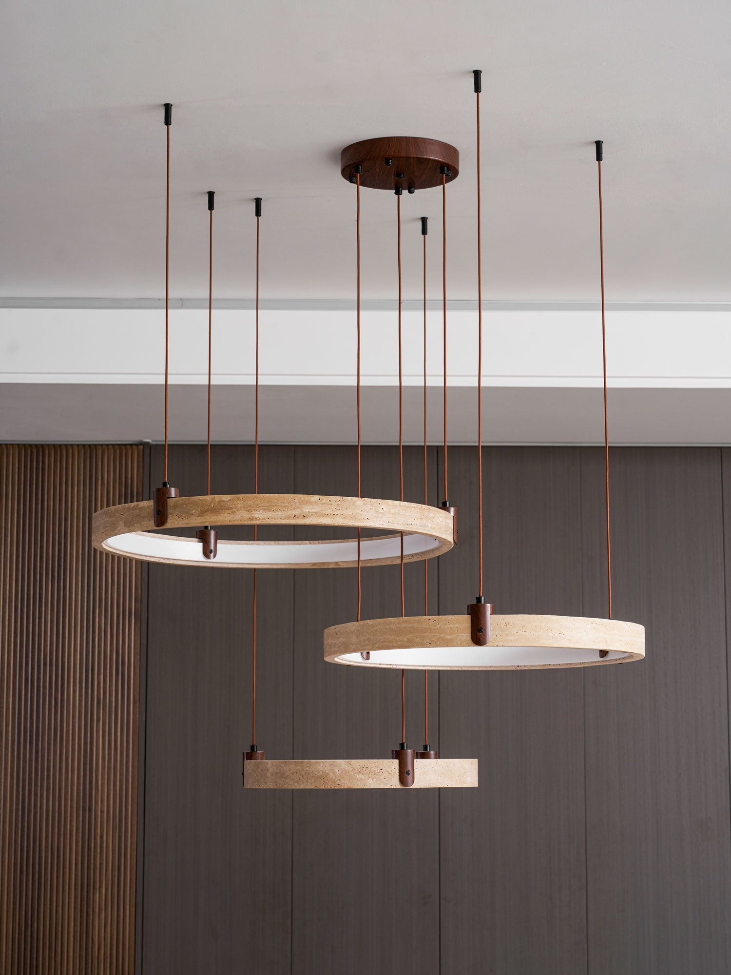 Celestial Orbit Travertine Chandelier