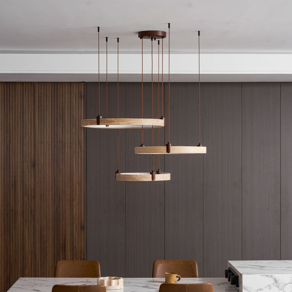 Celestial Orbit Travertine Chandelier