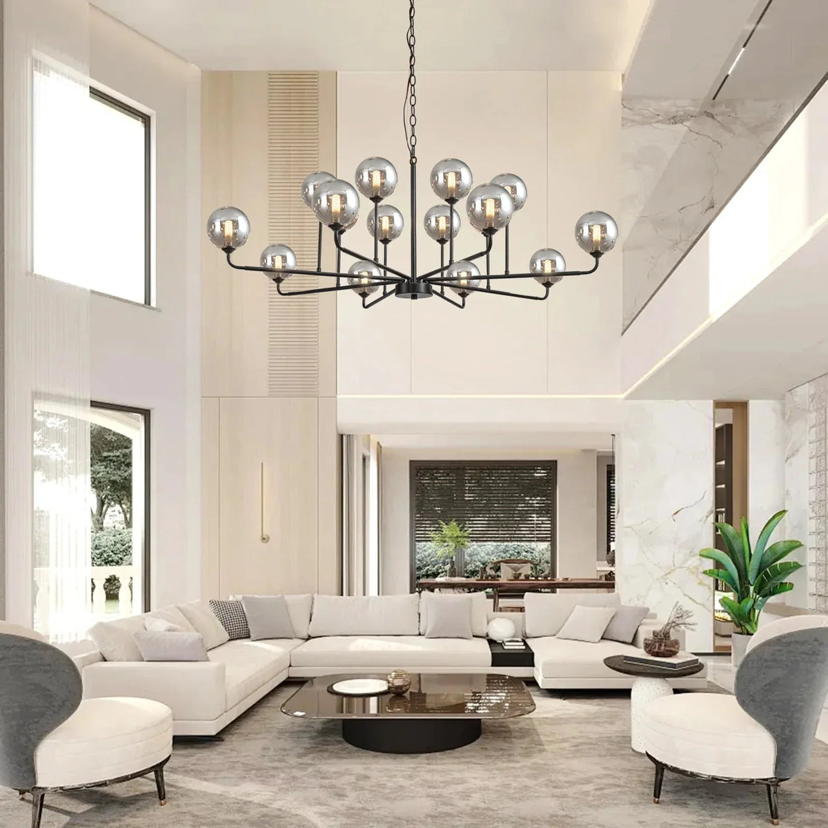 Celta Smoked Glass Sputnik Chandelier - Manorlights