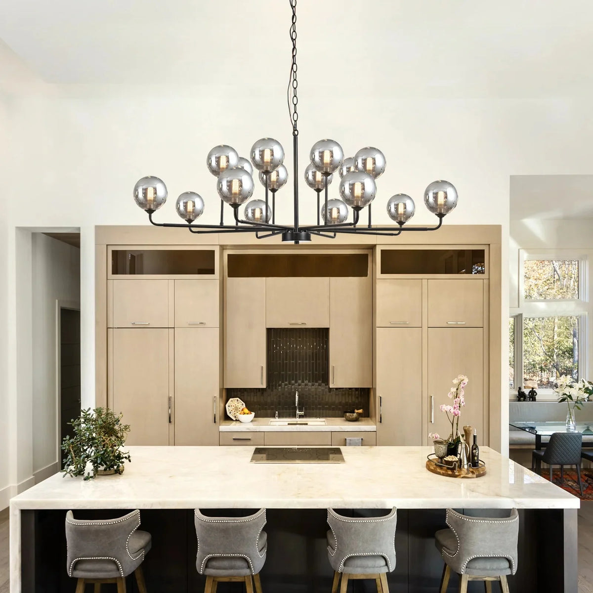 Celta Smoked Glass Sputnik Chandelier - Manorlights