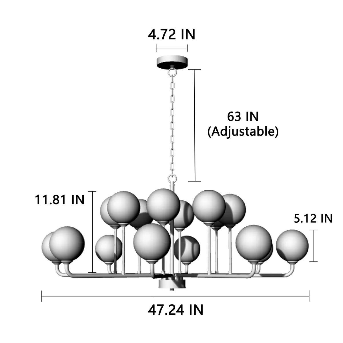Celta Smoked Glass Sputnik Chandelier - Manorlights