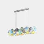Murano-Style Glass Disc Chandelier – Pink or Green