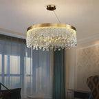 Zara Gold Crystal Chandelier for Living Room & Dining Room-Crystal Chandelier-Manorlights