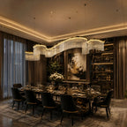 Contemporary Flowing Silhouette Waveform Glass Chandelier-Manorlights