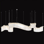 Contemporary Flowing Silhouette Waveform Glass Chandelier-Manorlights