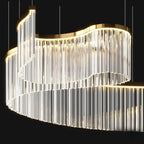 Contemporary Flowing Silhouette Waveform Glass Chandelier-Manorlights