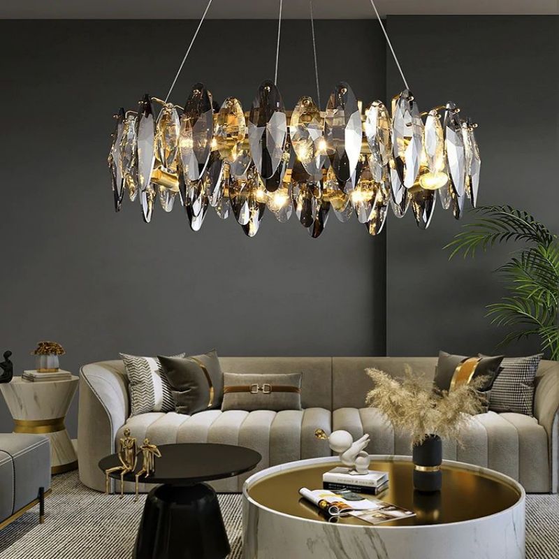 Luxirious Crystal Ring Chandelier 39"