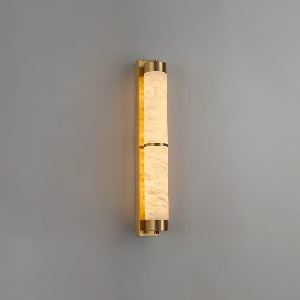 Cylindra Alabaster Brass Wall Light - Vakkerlight