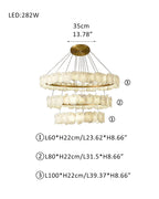 3-Tier Stairwell Alabaster Disk Chandelier with Long Cord