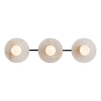 Dahlia Triple Alabaster Wall Sconce-Manorlights