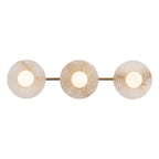 Dahlia Triple Alabaster Wall Sconce-Manorlights