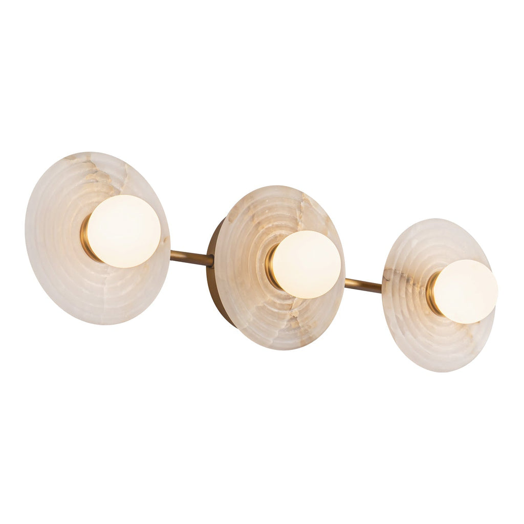 Dahlia Triple Alabaster Wall Sconce