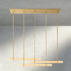 Audubon Alabaster Triple Bar Linear Chandelier-Manorlights