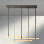 Audubon Alabaster Triple Bar Linear Chandelier-Manorlights