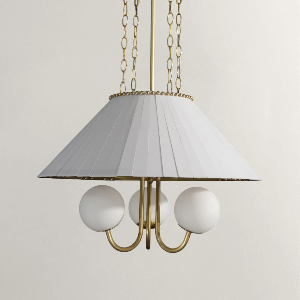 ADEREL MILK GLASS CHANDELIER
