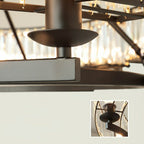 Decorative 6/ 8/ 10/ 12-Light Crystal Ceiling Chandelier Triangular Prism Island Light Fixture Metal Shade for Living Room-Manorlights