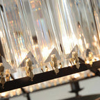 Decorative 6/ 8/ 10/ 12-Light Crystal Ceiling Chandelier Triangular Prism Island Light Fixture Metal Shade for Living Room-Manorlights